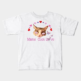 Maine Coon Love & butterflies Kids T-Shirt